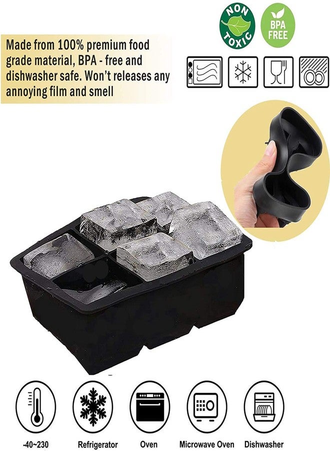 Topinon 6 Cavity Silicone Ice Cube Square Molds (1 Pcs, Black) - Image 3